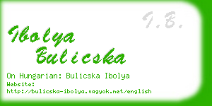 ibolya bulicska business card